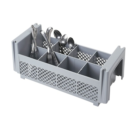 Cambro Cambro - Flatware Basket, Half Size, 8 Compartments, Polypropylene, Gray, PK6 8FBNH434151
